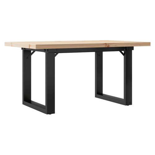 Coffee Table O-Frame 80x50x40.5 cm Solid Wood Pine and Cast Iron