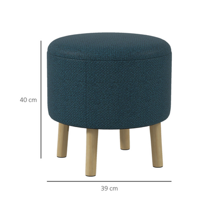 HOMCOM Storage Ottoman, Round Stool Chair with Cushioned Top, Hidden Space