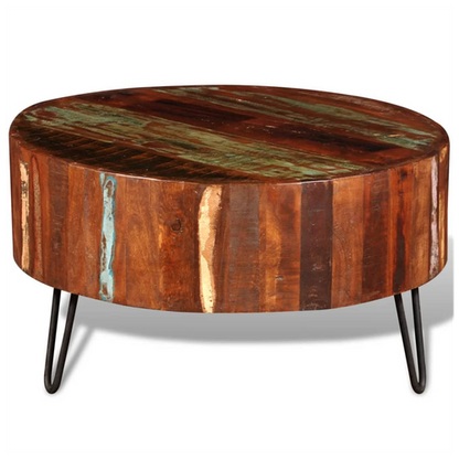 vidaXL Coffee Table Solid Reclaimed Wood Round