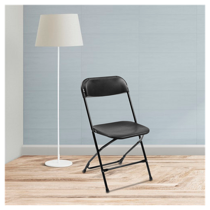 6pcs Injection Molding Classic Garden Plastic Folding Chair Black