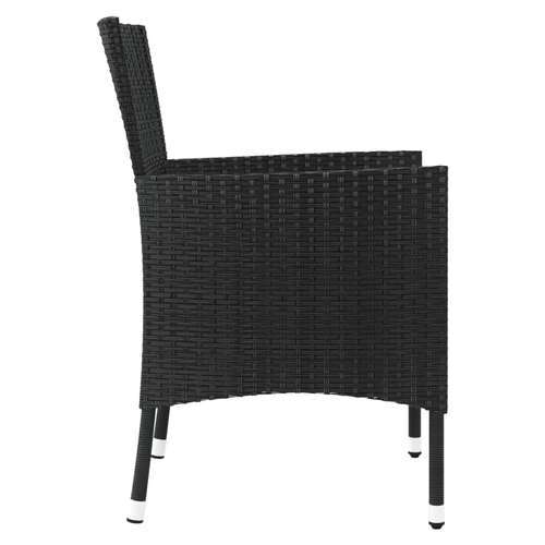Garden Chairs with Cushions 4 pcs Black Poly Rattan