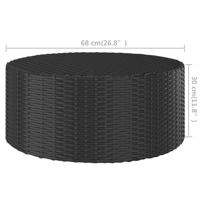 Tea Table Black 68x68x30 cm Poly Rattan