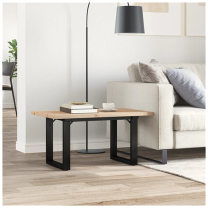 Coffee Table O-Frame 80x50x40.5 cm Solid Wood Pine and Cast Iron