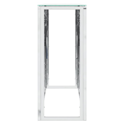 vidaXL Console Table Silver 110x30x70 cm Stainless Steel and Glass
