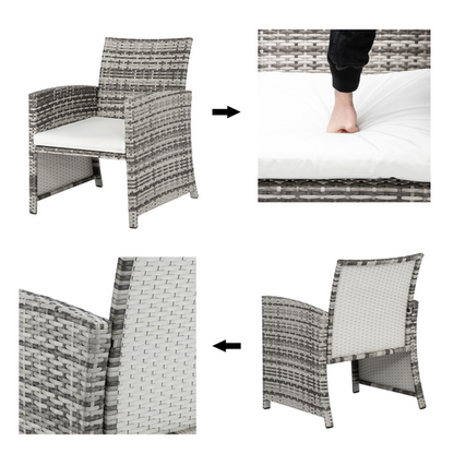 5pcs 2 Chairs 2 Footstools 1 Coffee Table Combination Sofa Gray Gradient