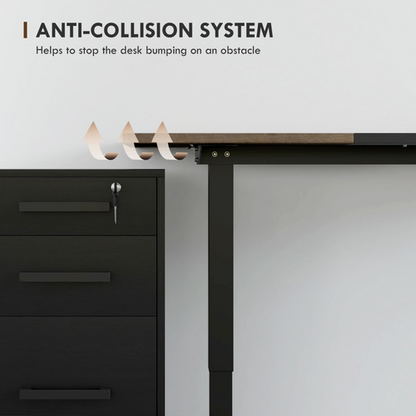 Height Adjustable Electric Standing with 4 Memory Preset Black Vinsetto