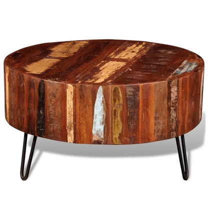 vidaXL Coffee Table Solid Reclaimed Wood Round